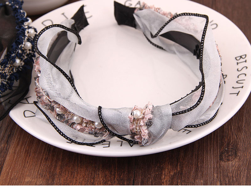 Fashion White + Pink Lace Cross Wide-brimmed Headband,Head Band