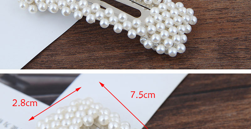 Fashion Silver (silver Bottom) Pearl Square Hairpin,Hairpins