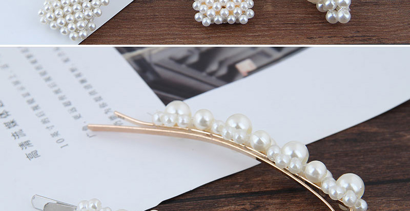 Fashion Gold (golden Bottom) Pearl Square Hairpin,Hairpins