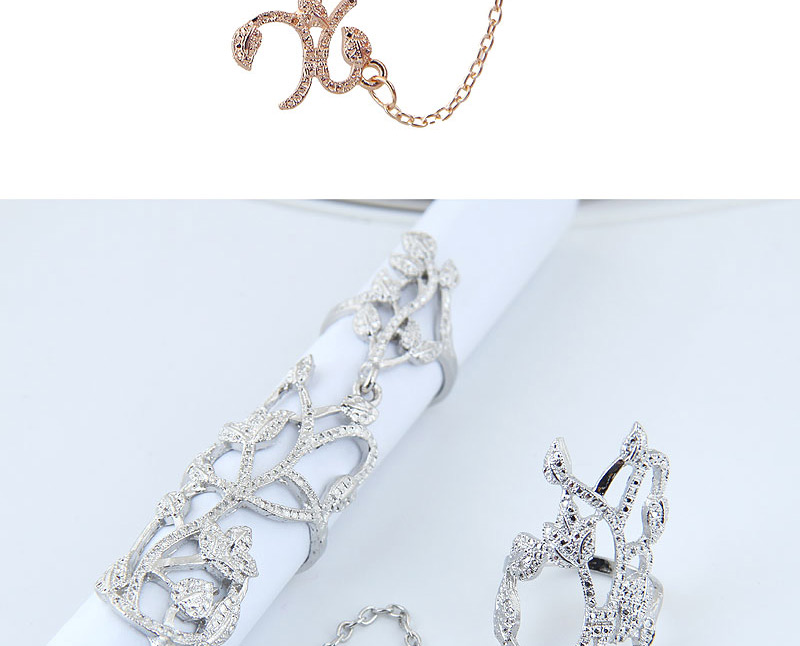 Fashion Silver Metal Rose Piece Ring,Fashion Rings