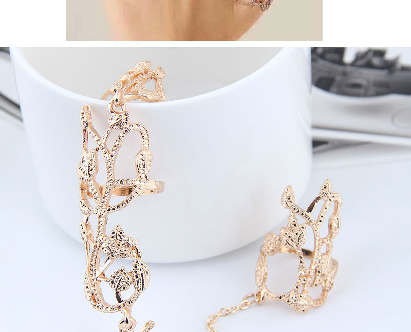 Fashion Gold Metal Rose Piece Ring,Fashion Rings