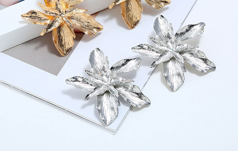 Fashion Silver Metal Maple Leaf Stud,Stud Earrings