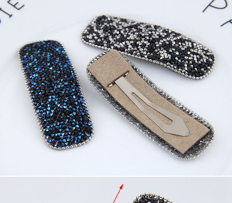 Fashion Gun Black Water Droplet Rectangle Hair Clip,Hairpins
