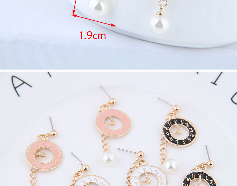 Fashion Pink Clock Earrings,Drop Earrings