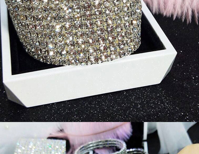 Fashion Silver (three Rows) Metal Diamond Bracelet,Fashion Bracelets