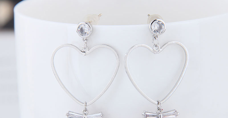 Fashion Gold  Silver Needle Love Pearl Stud Earrings,Drop Earrings