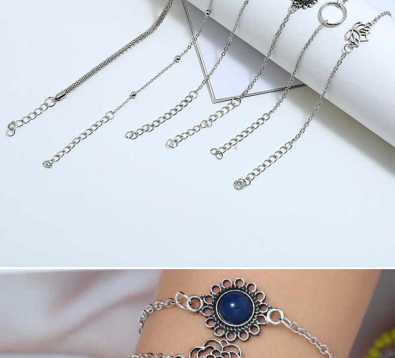 Fashion Gold Rose Sun Flower Chain Accessories Six-piece Bracelet,Fashion Bracelets