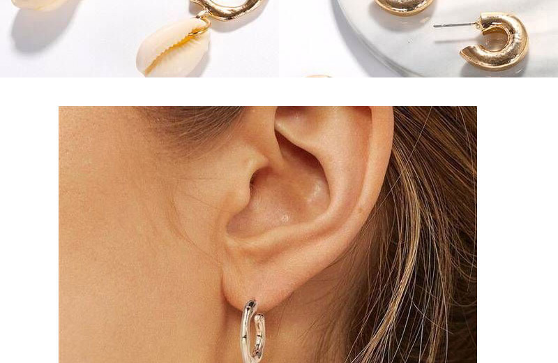 Fashion Gold Sea Shell Combination Earrings,Drop Earrings
