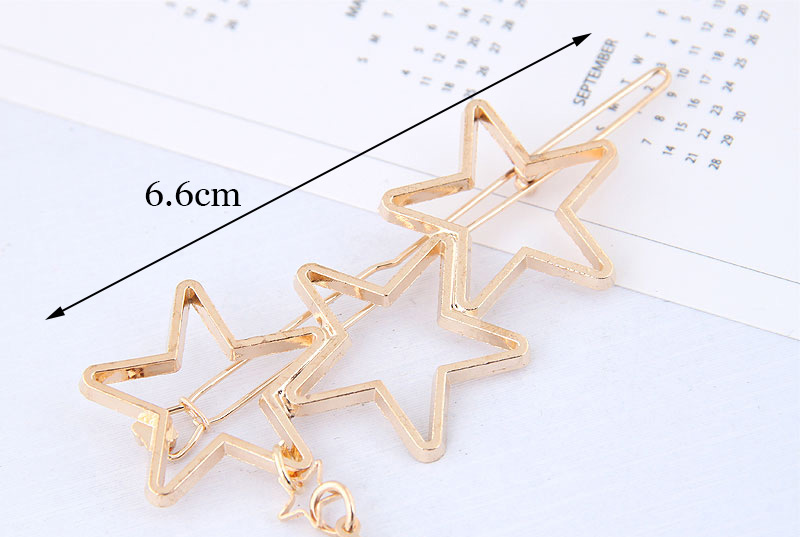 Fashion Silver Metal Five-pointed Star Hairpin,Hairpins