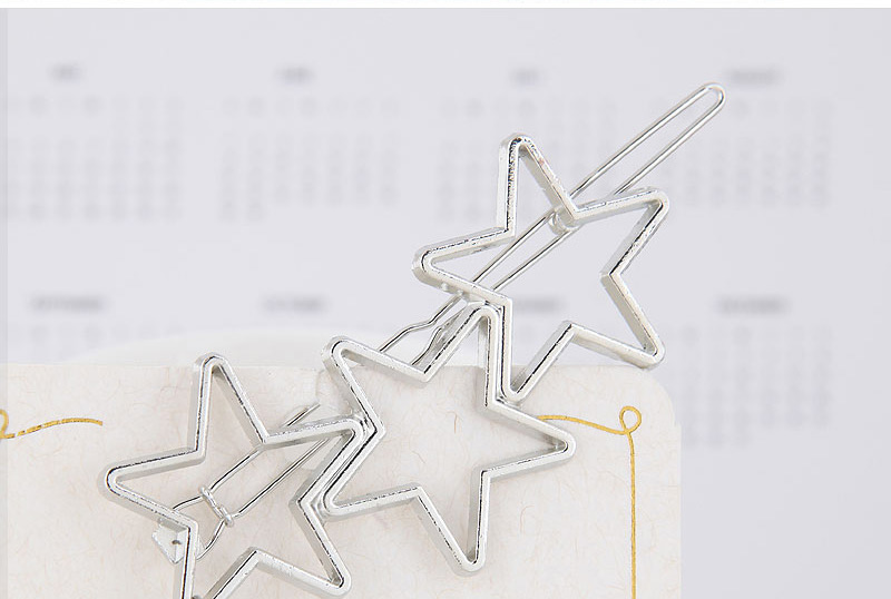 Fashion Silver Metal Five-pointed Star Hairpin,Hairpins