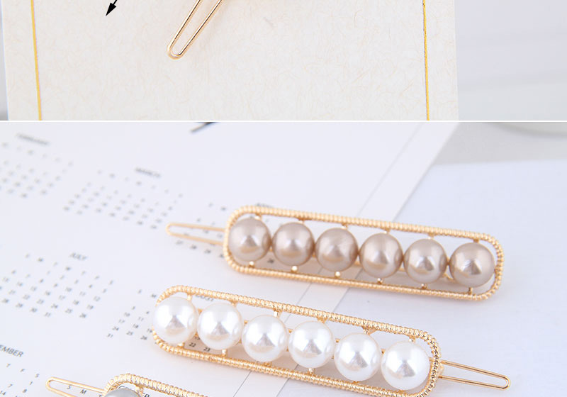 Fashion White Metal Inlaid Pearl Hair Clip,Hairpins