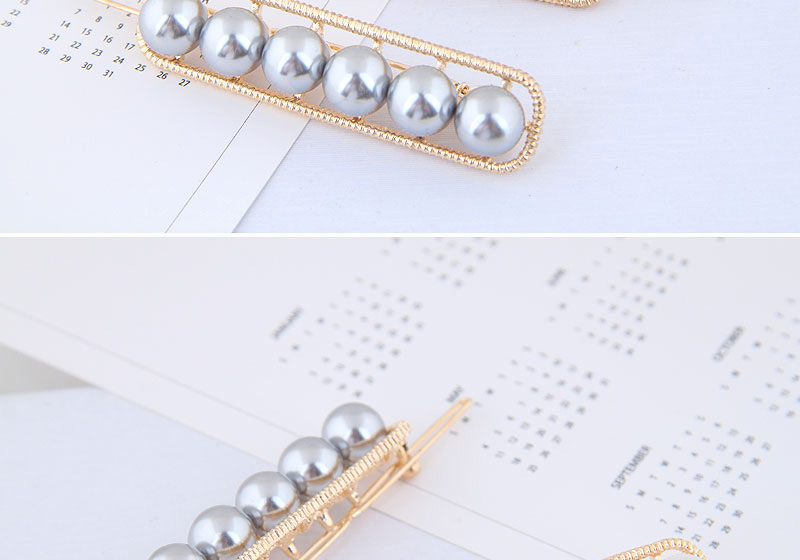Fashion White Metal Inlaid Pearl Hair Clip,Hairpins