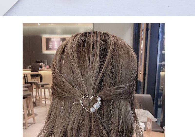 Fashion Gold Metal Pearl Diamond Hair Clip (triangle),Hairpins