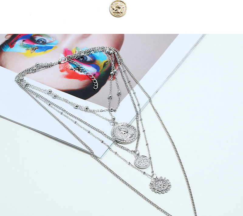 Fashion Silver Multi-element Multi-layer Necklace,Multi Strand Necklaces