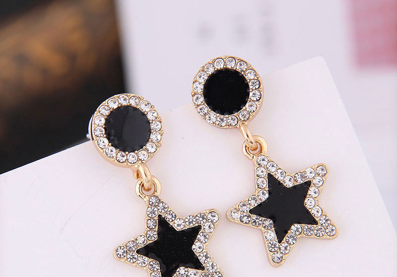 Fashion Gold Pentagram With Stud Earrings,Drop Earrings
