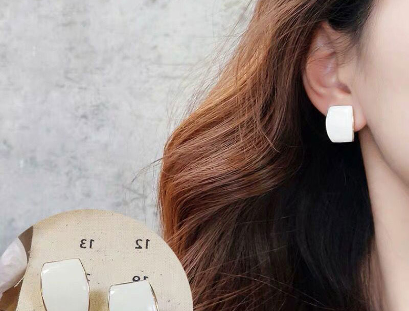 Fashion White Glaze Ear Studs,Stud Earrings