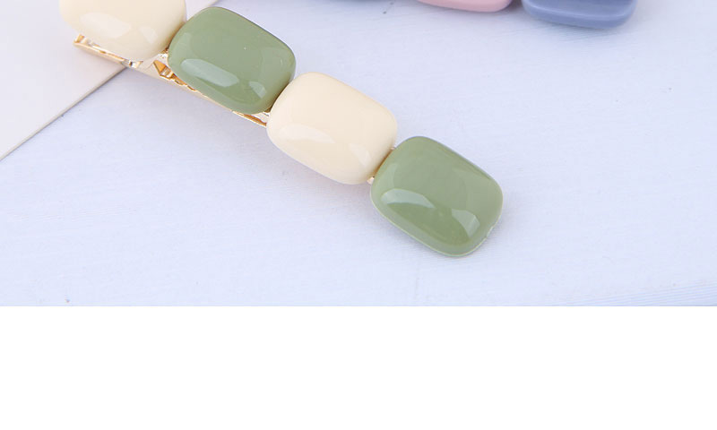 Fashion White + Bean Green Candy Color Hair Clip,Hairpins