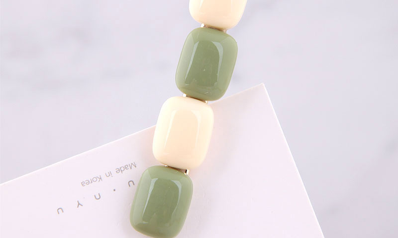 Fashion White + Bean Green Candy Color Hair Clip,Hairpins