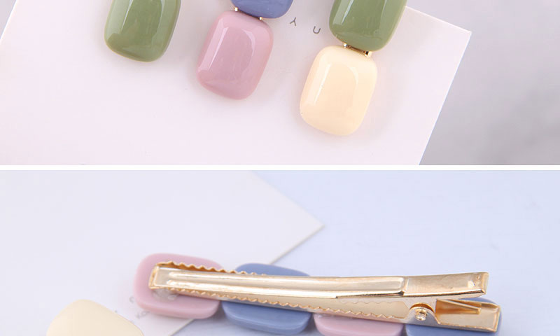 Fashion Blue + Pink Candy Color Hair Clip,Hairpins