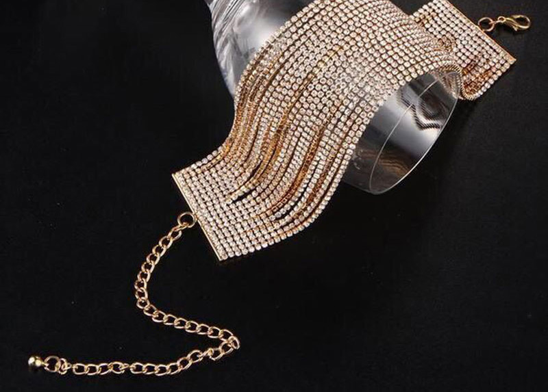Fashion Gold Metal Flash Drill Multi-layer Necklace,Chokers