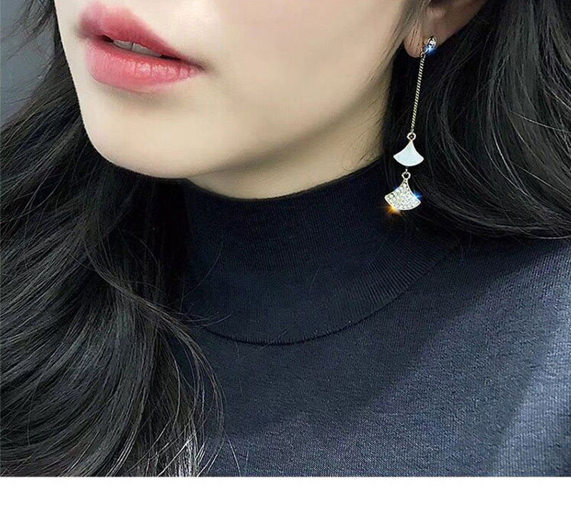 Fashion Black  Silver Triangle Earring,Drop Earrings