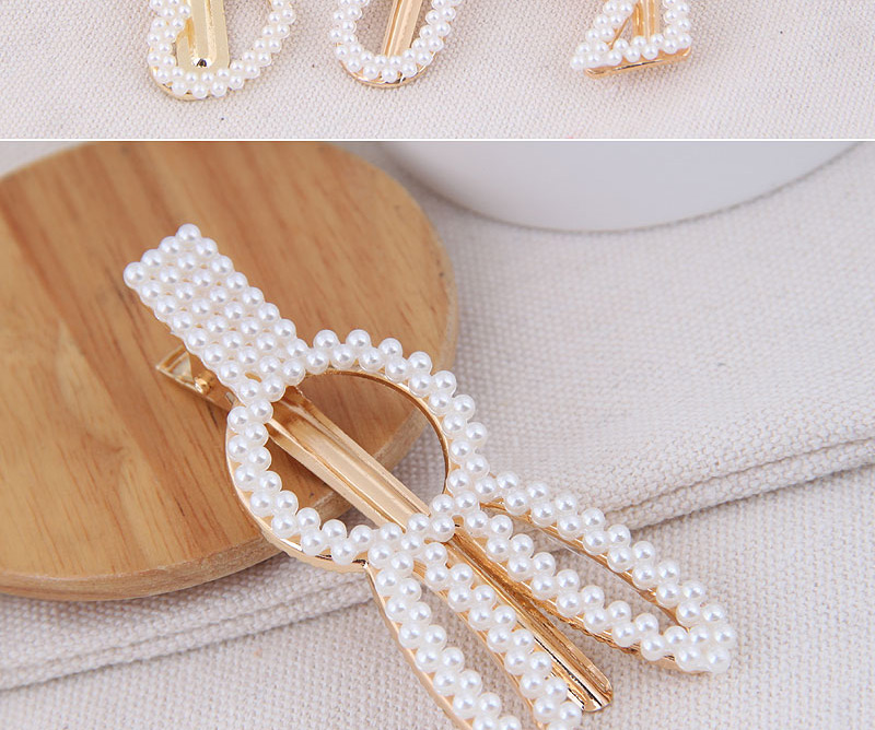 Fashion Gold Imitation Pearl Small Flower Hairpin (love),Hairpins