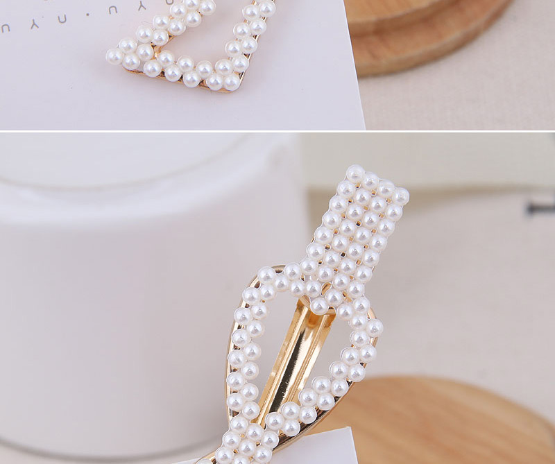 Fashion Gold Imitation Pearl Small Flower Hair Clip (bow),Hairpins