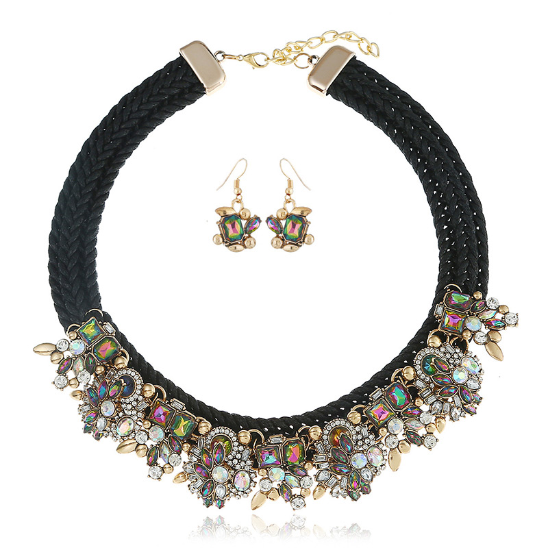 Fashion Beige Full Diamond Decorated Jewelry Sets,Jewelry Sets