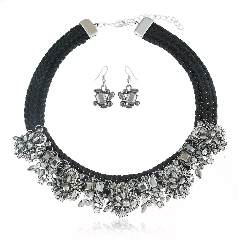 Fashion White Full Diamond Decorated Jewelry Sets,Jewelry Sets