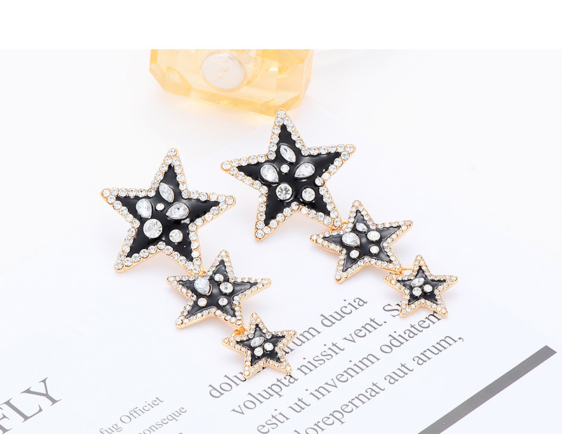 Fashion Black Star Shape Decorated Earrings,Drop Earrings