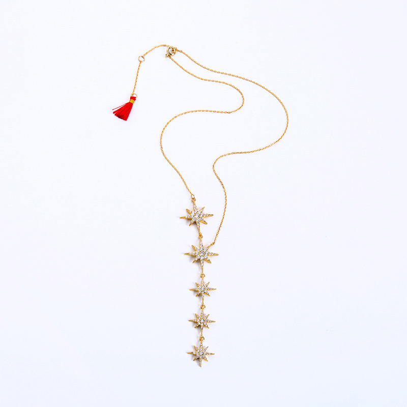 Fashion Gold Color Starfish Shape Decorated Necklace,Multi Strand Necklaces