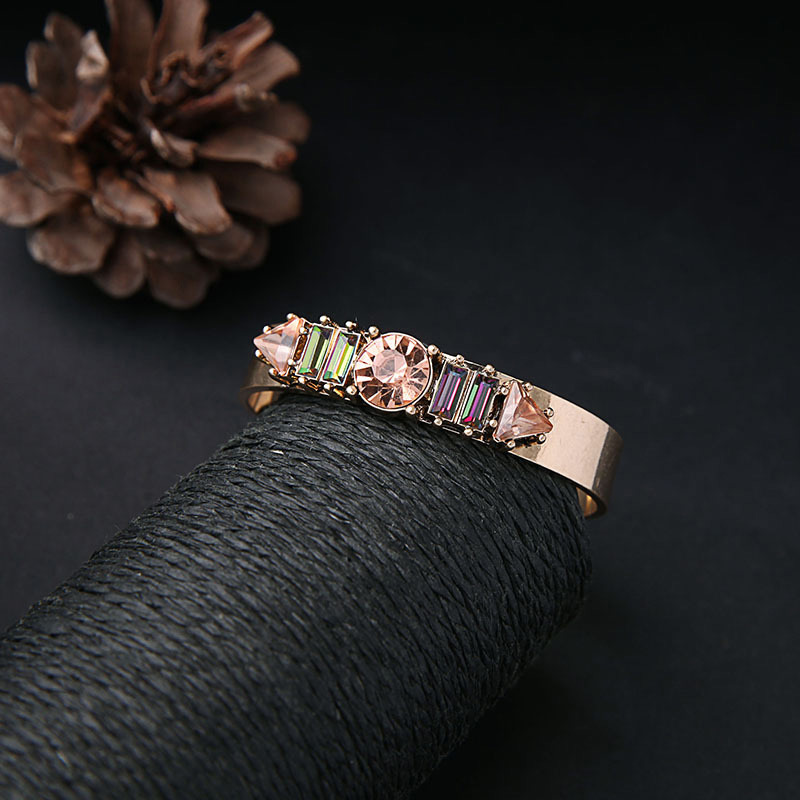 Fashion Gold Color Geometric Shape Decorated Opening Bracelet,Fashion Bangles