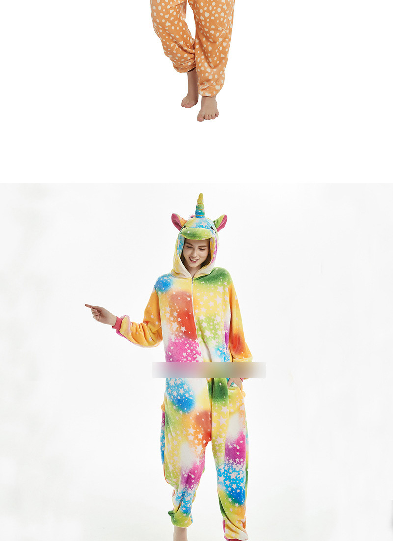 Fashion Light Orange Deer Shape Deocrated Jumpsuit(for Child),Cartoon Pajama