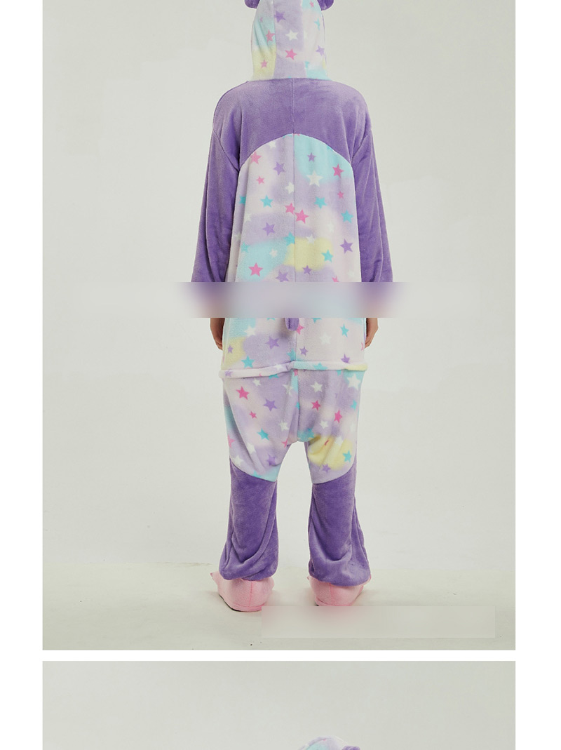 Fashion Purple Panda Shape Decorated Star Pattern Jumpsuit(for Adult),Cartoon Pajama