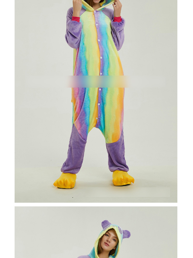 Fashion Multi-color Panda Shape Decorated Color-matching Jumpsuit(for Adult),Cartoon Pajama