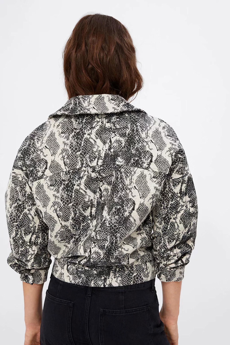 Fashion Gray Flower Pattern Decorated Coat,Coat-Jacket