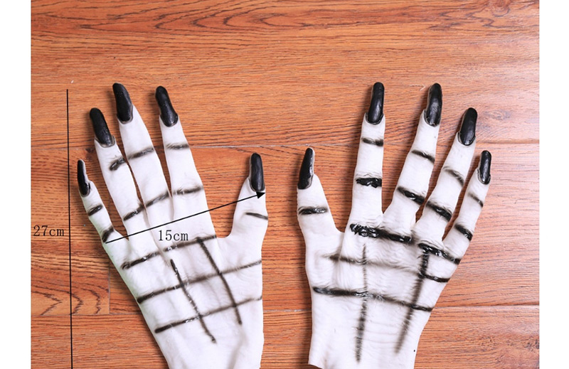 Fashion White+black Stripe Pattern Decorated Cosplay Gloves,Festival & Party Supplies
