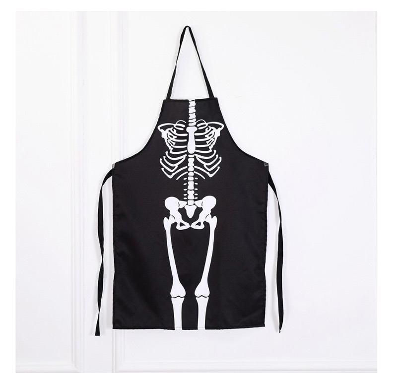 Fashion Black Skull Pattern Decorated Cosplay Apron,Festival & Party Supplies