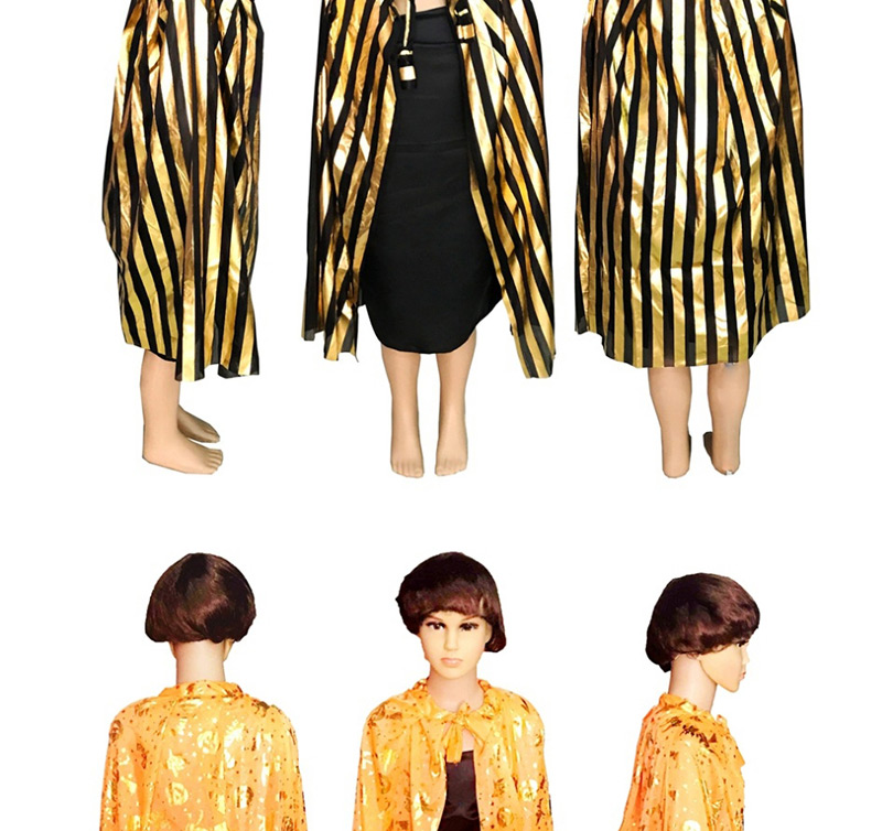 Fashion Gold Color+black Stripe Pattern Decorated Cosplay Costume,Festival & Party Supplies