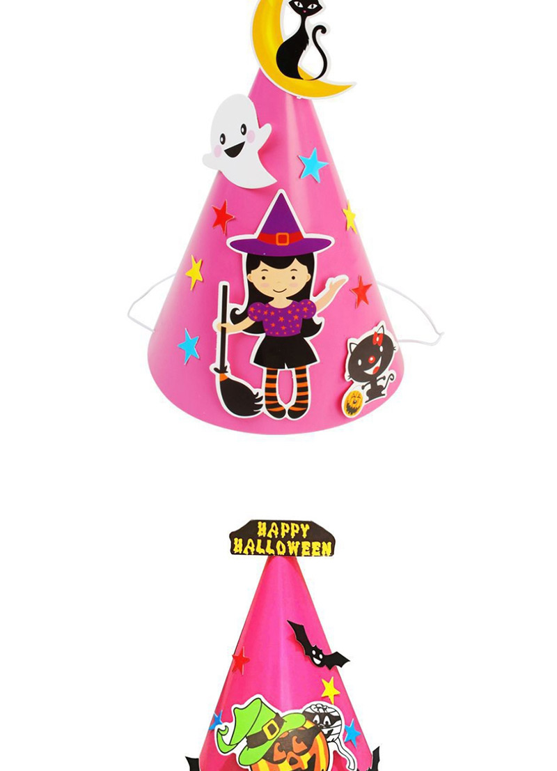 Fashion Pink Pumpkin Pattern Decorated Cosplay Hat,Festival & Party Supplies