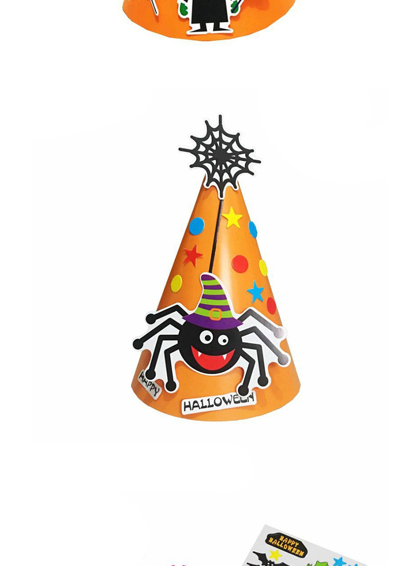 Fashion Orange Spider Pattern Decorated Cosplay Hat,Festival & Party Supplies