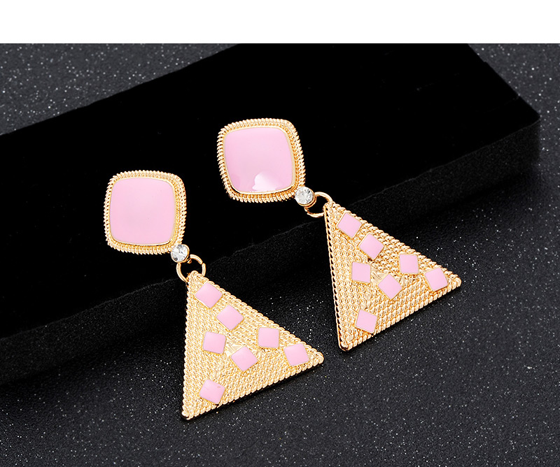 Fashion Multi-color Triangle Shape Decorated Earrings,Drop Earrings