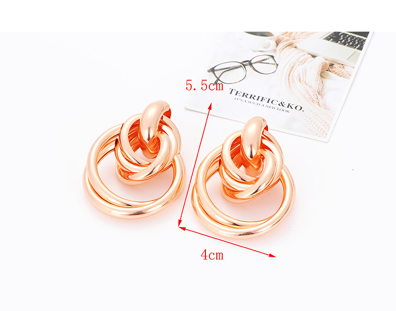 Fashion Rose Gold Pure Color Decorated Earrings,Hoop Earrings