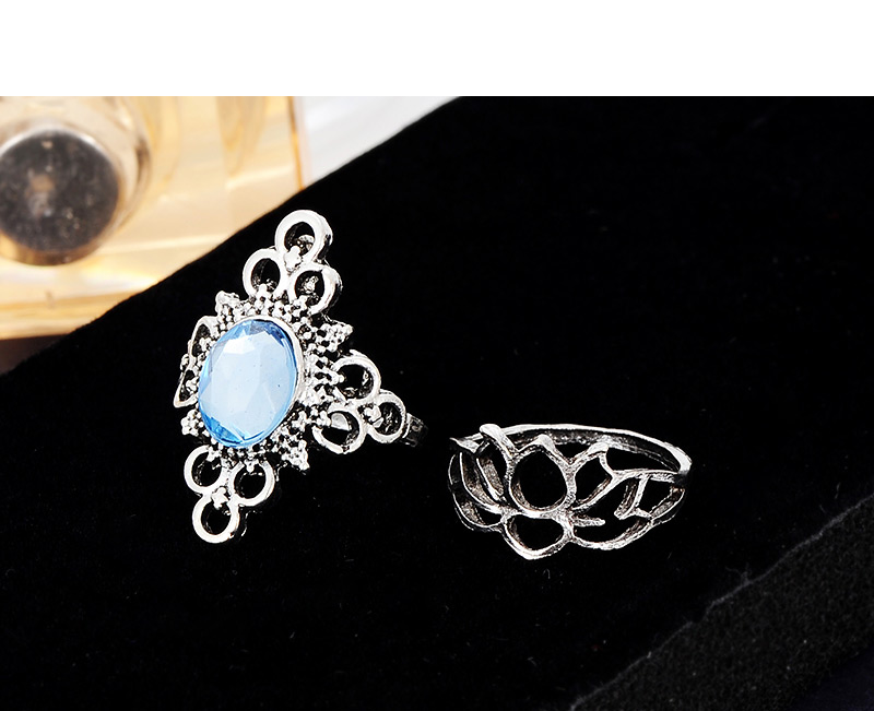 Fashion Silver Color Waterdrop Shape Decorated Rings(11pcs),Fashion Rings