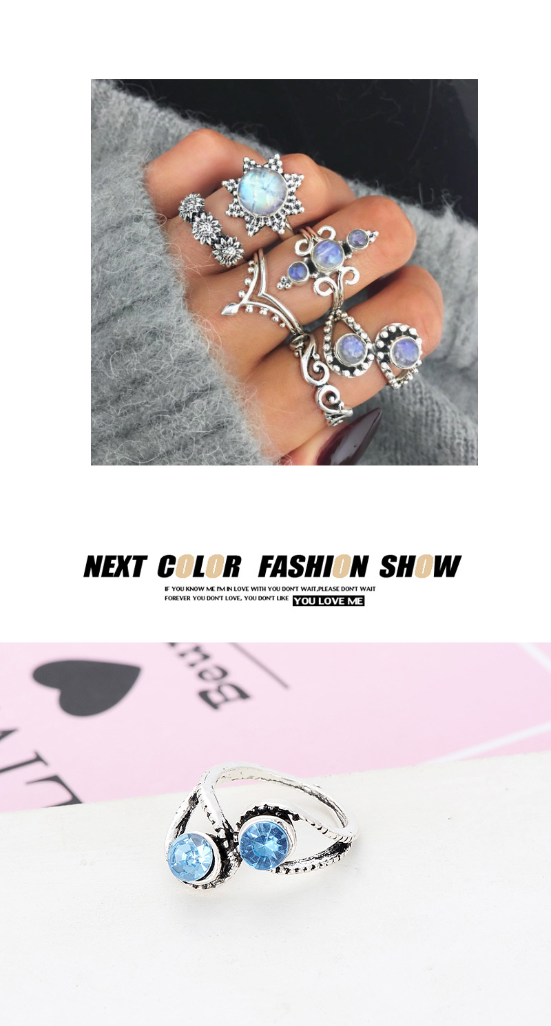 Fashion Silver Color Geometric Shape Decorated Rings(6pcs),Fashion Rings