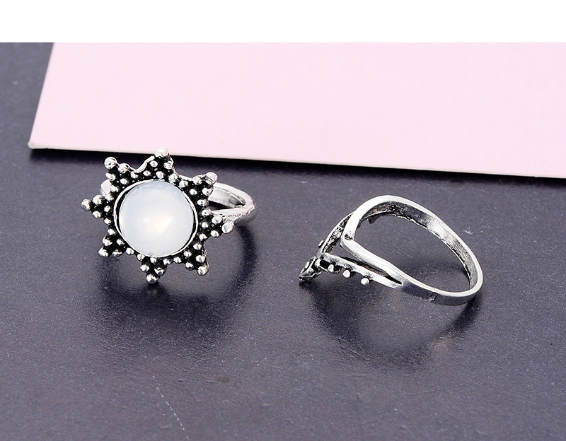 Fashion Silver Color Geometric Shape Decorated Rings(6pcs),Fashion Rings