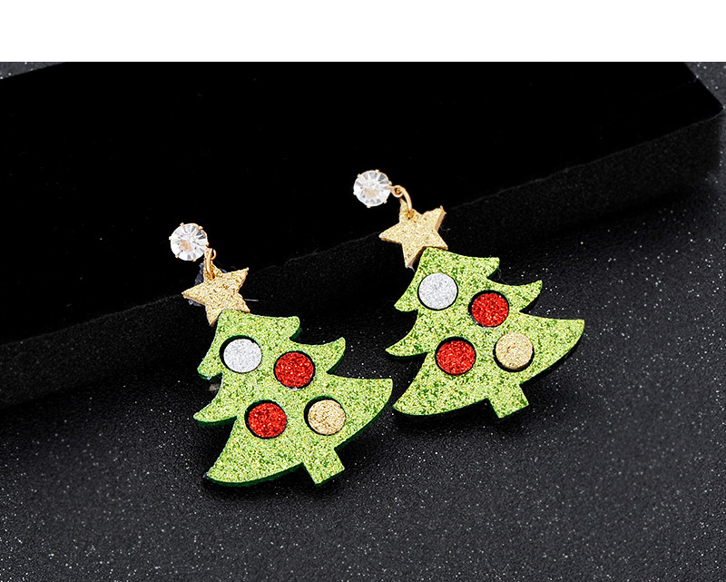 Fashion Green Tree Shape Decorated Earrings,Stud Earrings