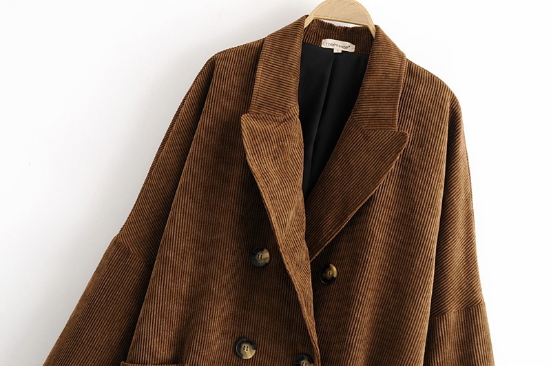 Fashion Brown Pure Color Decorated Coat,Coat-Jacket