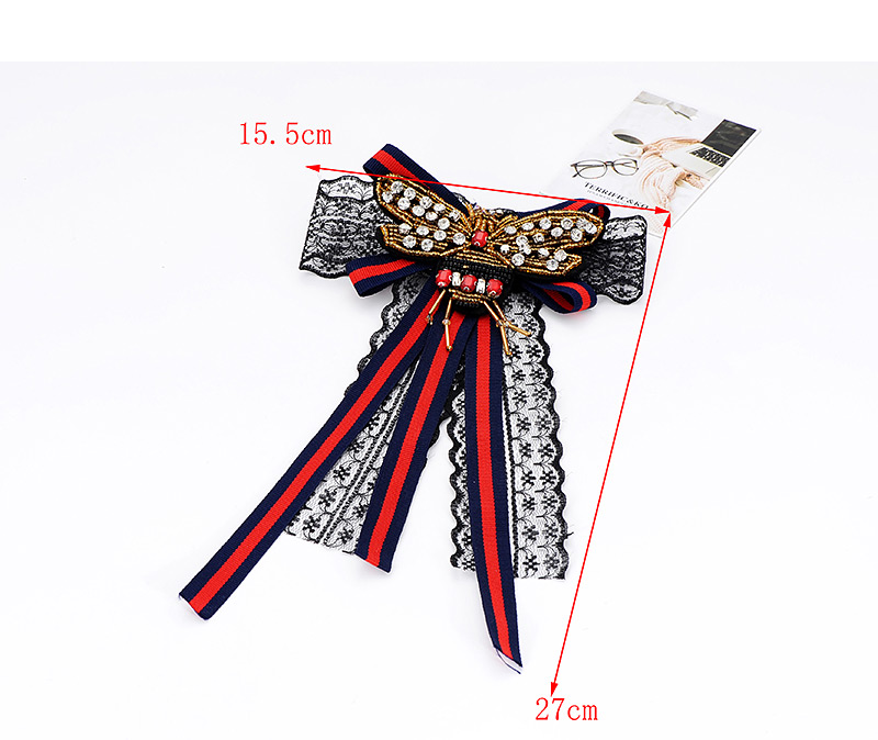 Fashion Red+black Stripe Pattern Decorated Bowknot Brooch,Korean Brooches