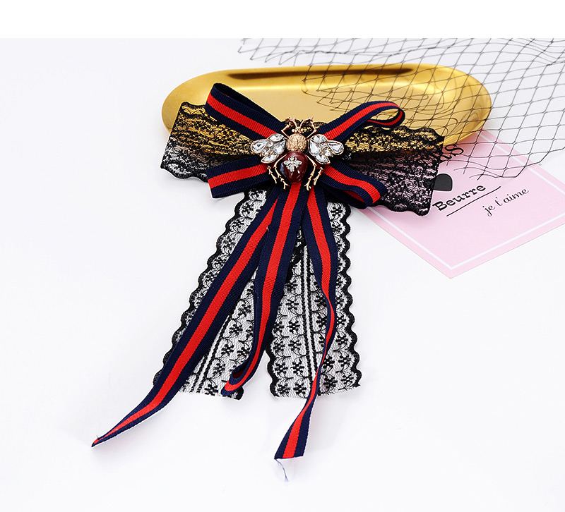 Fashion Red+black Bee Shape Decorated Bowknot Brooch,Korean Brooches
